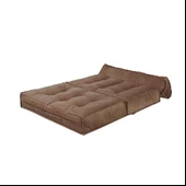 Homedius Mocca Çift Kişilik Katlanır Yatak Uzanma Koltuğu Sütlü Kahverengi - 11