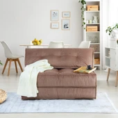 Homedius Mocca Çift Kişilik Katlanır Yatak Uzanma Koltuğu Sütlü Kahverengi - 2