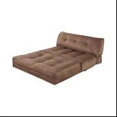 Homedius Mocca Çift Kişilik Katlanır Yatak Uzanma Koltuğu Sütlü Kahverengi - 10