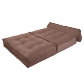 Homedius Mocca Çift Kişilik Katlanır Yatak Uzanma Koltuğu Sütlü Kahverengi - 5
