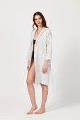Makro Kadın Bornoz peştemal Plaj elbisesi Pareo - 5