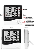 Dijital oda Termometresi Sıcaklık Ve Nem Ölçer Masa Saati Alarm - 2
