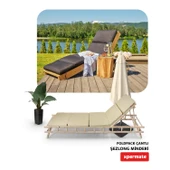 XPERMATE Katlanır Şezlong Minderi Fermuarlı Çantalı Cepli FoldPack 30x60x25cm Bej thumbnail 5