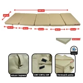 XPERMATE Katlanır Şezlong Minderi Fermuarlı Çantalı Cepli FoldPack 30x60x25cm Bej - 4