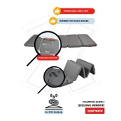 XPERMATE Katlanır Şezlong Minderi Fermuarlı Çantalı Cepli FoldPack 30x60x35cm Antrasit thumbnail 3