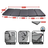 XPERMATE Katlanır Şezlong Minderi Fermuarlı Çantalı Cepli FoldPack 30x60x25cm Antrasit - 4
