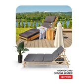 XPERMATE Katlanır Şezlong Minderi Fermuarlı Çantalı Cepli FoldPack 30x60x35cm Antrasit thumbnail 5