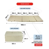 XPERMATE Katlanır Şezlong Minderi Fermuarlı Çantalı Cepli FoldPack 30x60x35cm Bej thumbnail 2