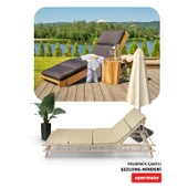 XPERMATE Katlanır Şezlong Minderi Fermuarlı Çantalı Cepli FoldPack 30x60x35cm Bej thumbnail 5