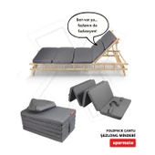 XPERMATE Katlanır Şezlong Minderi Fermuarlı Çantalı Cepli FoldPack 30x60x25cm Antrasit - 1