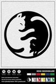 Ecce KEDİ YING YANG STICKER 15 x 15 cm - 1
