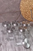 6'lı Metal Kapaklı Borasilikat Cam Baharatlık 570 ml - 7