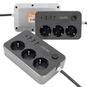 POWERMASTER PM-17564 3 USB ÇIKIŞLI 3'LÜ 1.8 METRE KABLOLU AKIM KORUMALI PRİZ 10A-2500 WATT - 2