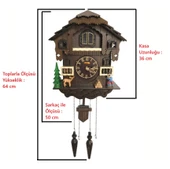 Eastar Yüzde 100 Masif Ahşap Guguklu Duvar Saati EC2305 thumbnail 5