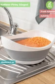 Pirinç Süzgeci Katlanır Makarna Süzgeci Silikon Mercimek Süzgeci Bpa Free - 3