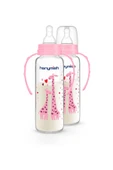 HANYMİSH KULPLU CAM BİBERON 240 ML - PEMBE - 2