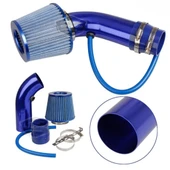 Universal Ses & Performans Arttırıcı Açık Hava Filtre Kiti Set Alüminyum Alaşımlı Krom Bigtube +6 Hp 65-75 mm Mavi - 2
