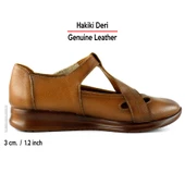 Erkan Saçmacı Frida Taba Hakiki Deri Kesik Detaylı Cırt Cırtlı Günlük Ayakkabı - 2