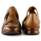 Erkan Saçmacı Frida Taba Hakiki Deri Kesik Detaylı Cırt Cırtlı Günlük Ayakkabı - 3