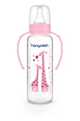 HANYMİSH KULPLU CAM BİBERON 240 ML - PEMBE - 1
