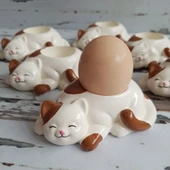 4 Adet Kedi Şeklinde Yumurtalık - Mumluk - 1