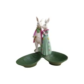 Paskalya Tavşan Tabaklı Sunum,Çerezlik - Kahvaltı - Kahve - Meyve Sunum Tabağı - 6