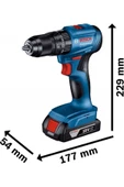 Bosch Professional GSB 185-Li 2.0 Ah Tek Akülü Kömürsüz Motor Darbeli Matkap + 23 Parça Aksesuar Set - 06019K3102 - 2