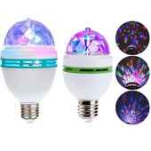 RGB Renkli LED Döner Başlıklı Disko Topu Ampul 3W priz duy dahil E27 Düğün Dernek Eğlence Dans Disko Show için Flaş 0801 - 8