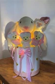 Led Işıklı Özel Kutuda Uyku Arkadaşı Bunny Peluş Tavşan ile Yeni Doğan Hediye Seti- Babyshower ,Yenidoğan Hediyesi thumbnail 1