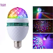 RGB Renkli LED Döner Başlıklı Disko Topu Ampul 3W priz duy dahil E27 Düğün Dernek Eğlence Dans Disko Show için Flaş 0801 - 1