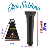 Mobilya Ayakları Ünite Baza Koltuk Ayağı Ayağı Sehpa Masa Puf Tabure Metal Ayakları Siyah 20 cm - 2