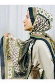 KUBBE Premium Kare Retro Desen Soft Pamuk Şal - Etnik Desen ile Huzurlu ve Şık Bir Tarz Yakalayın - 1