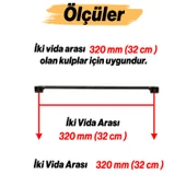 Gediz Metal Antik Nikel İnox 320 mm 32 cm Mobilya Çekmece Mutfak Dolabı Dolap Kapak Kulp Kulb Kulpu - 2
