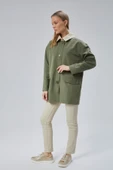 Haki Oversize Casual Midi Trençkot - 9