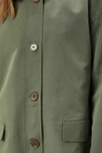 Haki Oversize Casual Midi Trençkot - 4