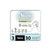 Sleepy Ped Mega Pakeet Bio Natural Premium Plus+ No: 3 Gece 30 Adet - 1