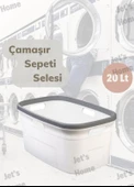 Çeyiz Seti 80 Lt Kirli Sepeti 20 Lt Çamaşır Selesi Gri Çamaşır Sepeti - 4