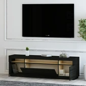 T005 Asil Led Işıklı Tv Sehpası Ahşap Siyah - 2