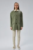 Haki Oversize Casual Midi Trençkot - 10