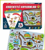 Ankebut Hareketli Hayvanlar ve Besinleri Beyaz İngilizce İlk Kelimelerim Yapboz Oyunu - 1