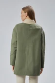 Haki Oversize Casual Midi Trençkot - 8