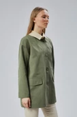 Haki Oversize Casual Midi Trençkot - 7