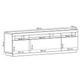 T005 Asil Led Işıklı Tv Sehpası Ahşap Siyah - 5