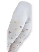Kelebekli Simli Çocuk Külotlu Çorap - Dore  ST08584 - 7