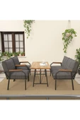 Mygusi Hayal 70x110 Cm Atlantik Mutfak Masası Takımı, Modern Masa Takımı - 2 1 1 - Koyu Gri - 2