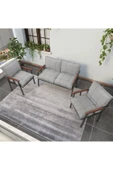 Mygusi Modern Serisi Balkon, Bahçe, Cafe - Metal Kanepe Koltuk Takımı - 2+1+1 - Açık Gri - 3