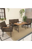 Mygusi Hayal 70x110 Cm Atlantik Mutfak Masası Takımı, Modern Masa Takımı - 2 1 1 - Kahverengi - 1