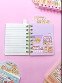 Sevimli Capybara Kapibara Ayraçlı Mini Not Defteri (9x14,5 cm) - Sarı - 4