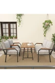 Mygusi Hayal 70x110 Cm Atlantik Mutfak Masası Takımı, Modern Masa Takımı - 2 1 1 - Açık Gri - 2