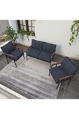 Mygusi Modern Serisi Balkon, Bahçe, Cafe - Metal Kanepe Koltuk Takımı - 2+1+1 - Lacivert - 3